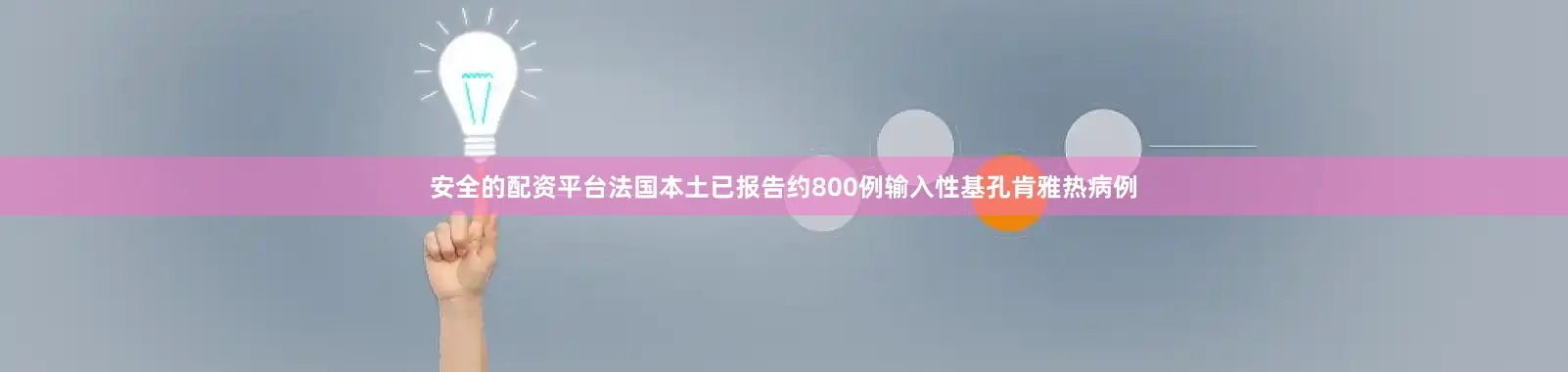 安全的配资平台法国本土已报告约800例输入性基孔肯雅热病例